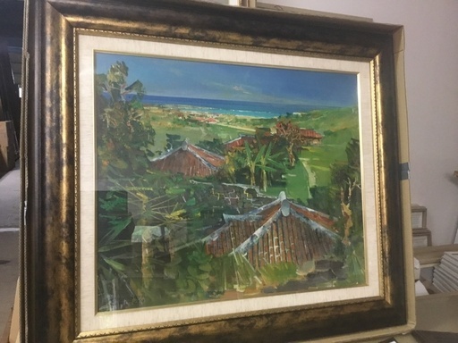 完売しました‼️ 絵画　孤高の画家‼️　仲村徹‼️　1970 赤瓦屋風景　油彩画