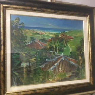 完売しました‼️ 絵画　孤高の画家‼️　仲村徹‼️　1970 赤瓦屋風景　油彩画　