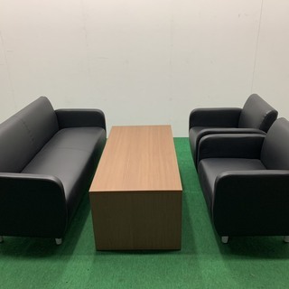 オフィスコム 応接セット　2人掛けソファー1台＋1人掛けソファー2台+テーブル1台