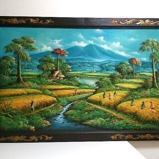 バリ島絵画★１４７.５㎝×９８㎝★大きい絵