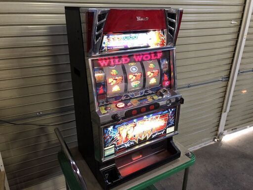★ パチスロ実機 ★ [レア] 山佐 狼烈伝 ワイルドウルフR [4号機][爆裂AT]◆ 家庭用電源OK コイン不要/ボリューム付