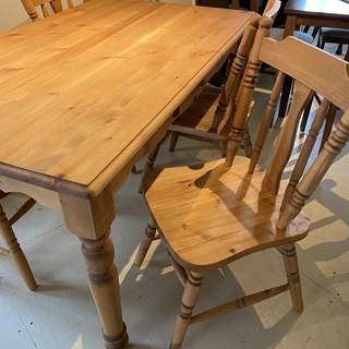 ダイニングテーブルセット テーブル チェア 5点セット ナチュラル カントリー調 中古品