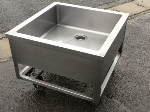 中古　1W 流し台　1槽　ステンレス　業務用　 幅75　　奥行75　　高さ60　 深さ21から22  （ｃｍ）