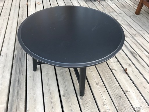 丸テーブル　黒　W90×H43　IKEA