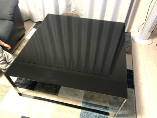 強化ガラステーブル ブラック