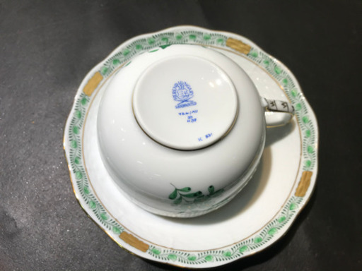 店舗同時販売中】HEREND へレンド アポニーグリーン ペア ティーカップ
