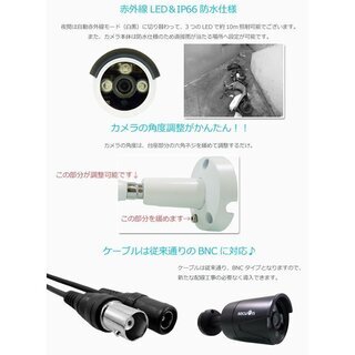 ★値下げ★防犯カメラDVRセット【新品・在庫一掃】カメラ2台　ケーブル10ｍ付　200万画素 HDD 1TB標準搭載　動体感知　防水・赤外線　屋外・暗闇の撮影にも対応　アプリ遠隔対応