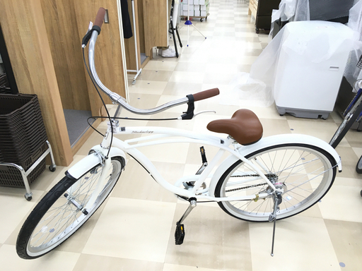 ビーチクルーザー 26インチ自転車 ホワイト BC260