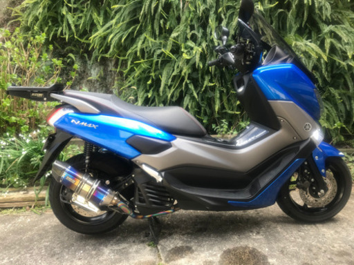 極上のN-MAX125FI ABS青 グリップヒーター、社外マフラー、キャリア多数オプション付き