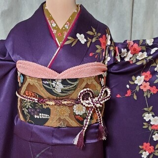振袖①、長襦袢、袋帯、小物 7点セット