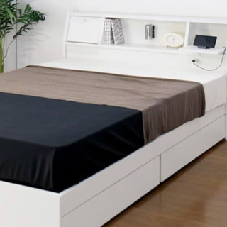 🚛配送無料🔰当日配送‼️美品🎖セミダブルベッド✨マットレス/ライト/引き出し/コンセント付き🎖