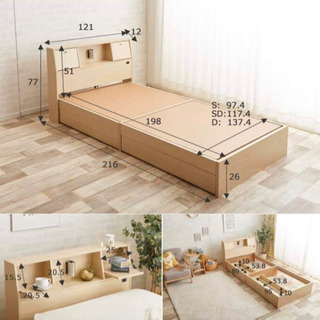 🚛配送無料🔰当日配送‼️美品🎖セミダブルベッド✨マットレス/ライト/引き出し/コンセント付き🎖