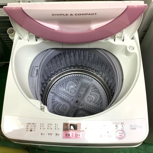 【送料無料・設置無料サービス有り】洗濯機 2017年製 SHARP ES-GE6A 中古