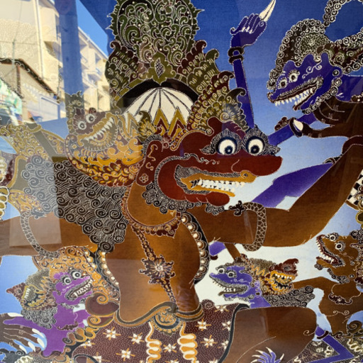 バリろうけつ染めアート ハヌマーン ラーマヤーナ アンティーク