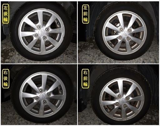 ダイハツタントカスタム（L375S）純正アルミホイール＆タイヤ4本  