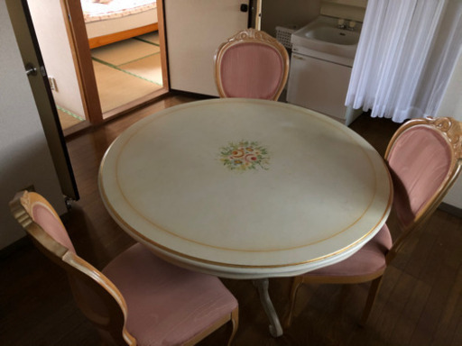 ロココ調家具【値下げ】ロココダイニングテーブルセット
