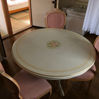 ロココ調家具【値下げ】ロココダイニングテーブルセット