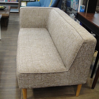 ワンアーム2人掛けソファ 布カバーリングタイプ 片袖ソファ ベンチソファ