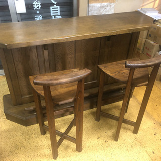 カウンターテーブル(椅子2脚セット)