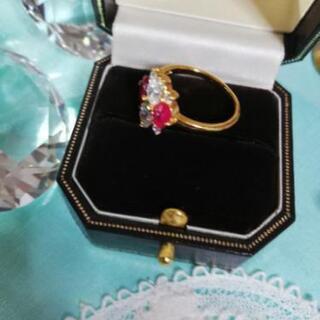 ドバイ王室御用達 アラビアン ルビー&ダイヤモンド リング