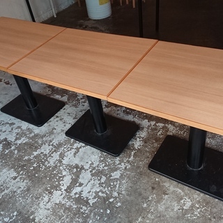 【あげます無料】木製テーブル 3台 65×80×74cm カフェ...