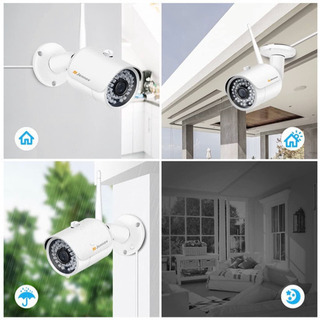 屋内屋外ワイヤレス防犯カメラセット