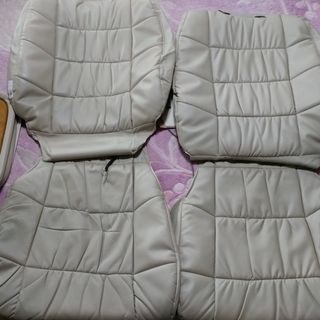 10 15 アルファード 後期 革調シートカバー ソファータイプ ベージュ 黄木目　純正オプション アイボリー