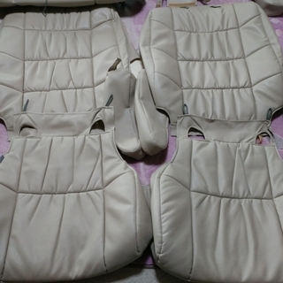 10 15 アルファード 後期 革調シートカバー ソファータイプ ベージュ 黄木目　純正オプション アイボリー