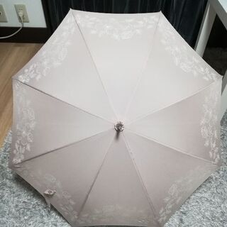 薄いピンクの日傘