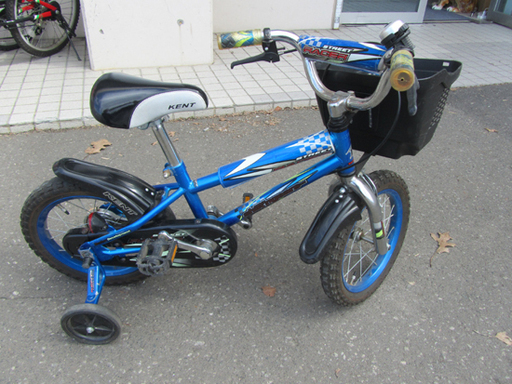 子供用自転車 14インチ 補助輪付き KENT カラーブルー カゴ付き
