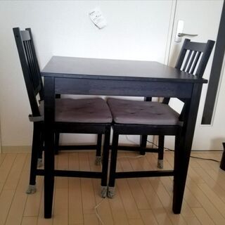 IKEA リビング テーブル ブラック 2人用セット