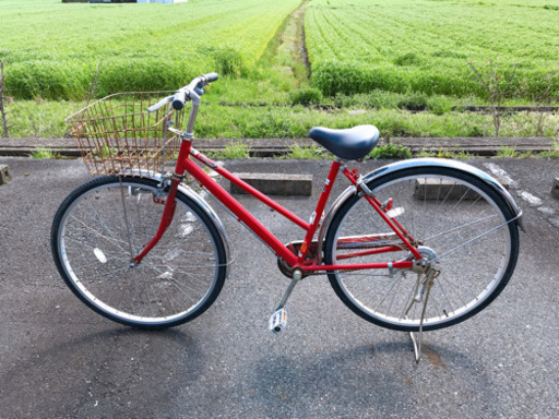 メガチャンピオンで購入したママチャリ赤27インチ ぐりーど 栗東の自転車の中古あげます 譲ります ジモティーで不用品の処分
