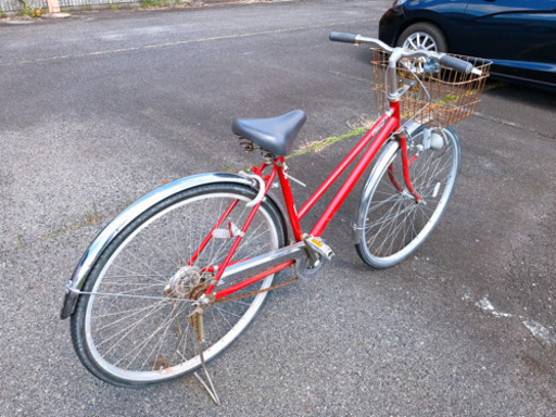 メガチャンピオンで購入したママチャリ赤27インチ ぐりーど 栗東の自転車の中古あげます 譲ります ジモティーで不用品の処分