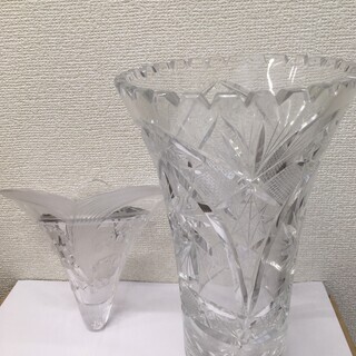 クリスタル ガラス 花瓶 セット