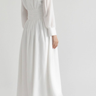 カエン　白ワンピース　kaene ブライダル　ドレス　ホワイト　前撮り　二次会