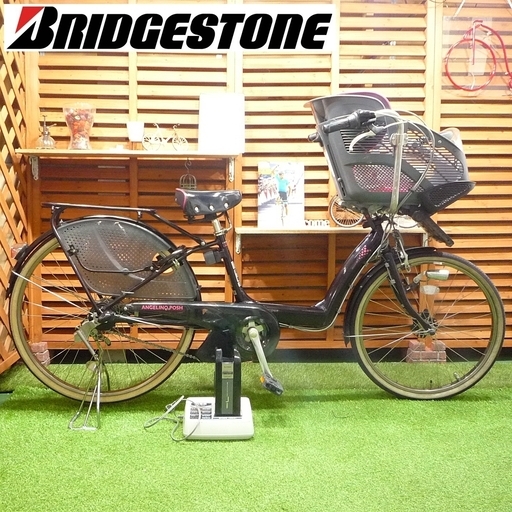 電動自転車 新基準 子供乗せ ブリヂストン アンジェリーノ ポッシュ 大容量8.9Ah 中古 幼児2人同乗 低床型フレーム 3人乗り Angelino POSH