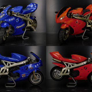 ポケバイ 赤青 2台セット フルカウル仕様 不動ジャンク レストア部品取りに♪ 子供 キッズ 用 ミニバイク ポケバイ 赤青 2台セット フルカウル仕様 不動ジャンク 注文 レストア