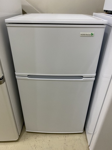 冷蔵庫 ハーブリラックス HERBRelax YRZ-C09B1 2017年製 2D 90L 直冷 白 中古品