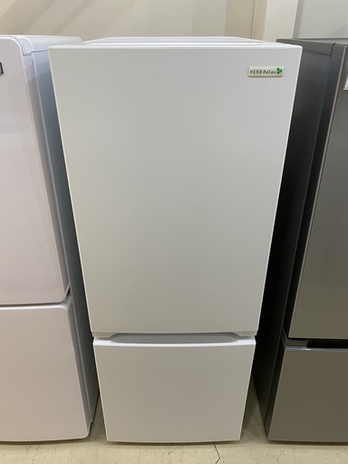 新着 2017年製 YRZ-F15E1 HERBRelax ハーブリラックス 冷蔵庫 2D 中古品 白 156L 冷蔵庫