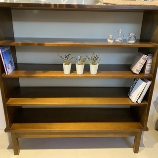シェルフ 無垢板 無垢材 フリーラック 棚 茶 中古品 レトロ アンティーク