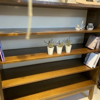 シェルフ 無垢板 無垢材 フリーラック 棚 茶 中古品 レトロ アンティーク