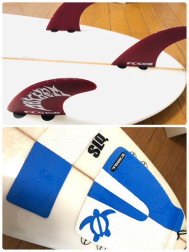57月中無料配送。サーフボード セット（218.4cm）フィン デッキ