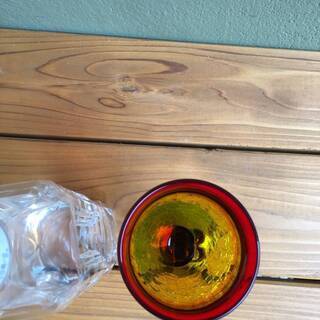 新品未使用 一点もの 超可愛い チューリップ型 創作 琉球グラス ハンドメイド　手作り作品