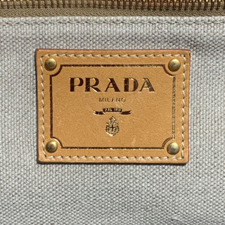 ◆PRADA◆ プラダ カナパ　ピンクとブラックのストライプ　キャンバストート