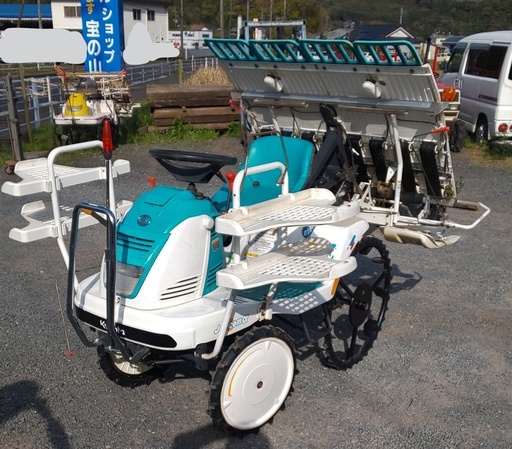 鹿児島発　クボタ　セル始動　4条植えガソリンエンジン乗用田植え機　PP43　ロータリー式