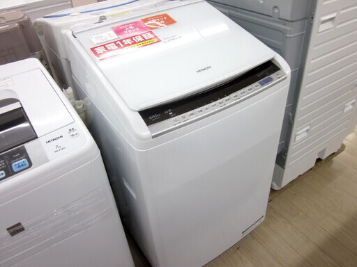 安心の1年保証付！2018年製 8.0kg HITACHI(日立)「BW-DV80C」縦型洗濯乾燥機です！