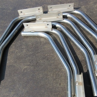 ♪サイドバンパー♪2段式仕様♪4本♪取付ステー♪美品♪ブラケット♪ステンレス製♪