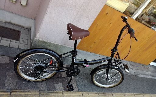 CRAZE[クレイズ]20吋 折り畳み自転車 外装6段/LEDオート/ブラック 店舗