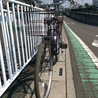【中古自転車】26インチ  (紺色メタリック)  外装6段  