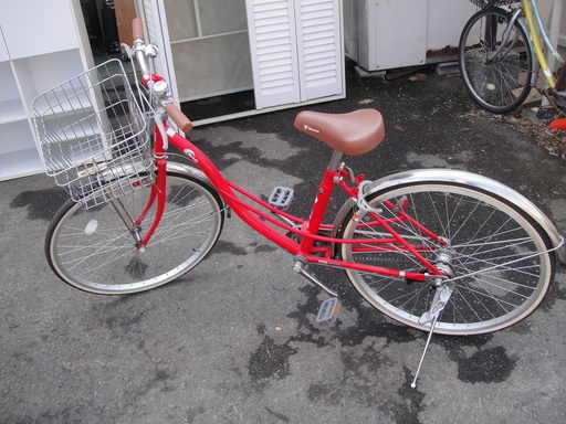 【引き取り】自転車　シティサイクル 赤（ワインレッド） 引き取り】自転車 シティサイクル 赤（ワインレッド）